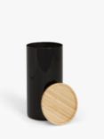John Lewis Glass Storage Jar with Bamboo Lid, 1L, Black