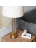 One.World Clifton Twin Tube Table Lamp, Clear/Brushed Gold