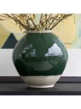 One.World Birkdale Stoneware Urn Vase, H27cm, Green/Natural