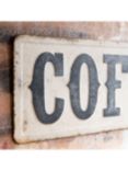 One.World Clovelly 'Coffee' Metal Wall Plaque, 33 x 90cm, Weathered Black