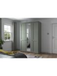 John Lewis Marlow 150cm Mirrored Hinged Wardrobe, Sage Green