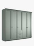 John Lewis Marlow 250cm Hinged Door Wardrobe with 3 Drawers, Sage