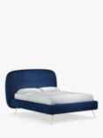 John Lewis Austin Upholstered Bed Frame, Double, Deep Velvet Royal Blue