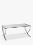 John Lewis Moritz Coffee Table, Clear/Polished Steel