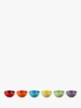 Le Creuset Stoneware Rainbow Snack Bowls, Set of 6, 12cm, Assorted