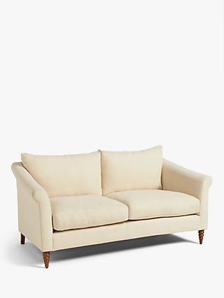 Sloane Range, John Lewis Sloane Medium 2 Seater Sofa, Dark Leg, Textured Linen Natural