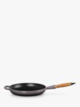 Le Creuset Cast Iron Signature Frying Pan with Wood Handle, Flint