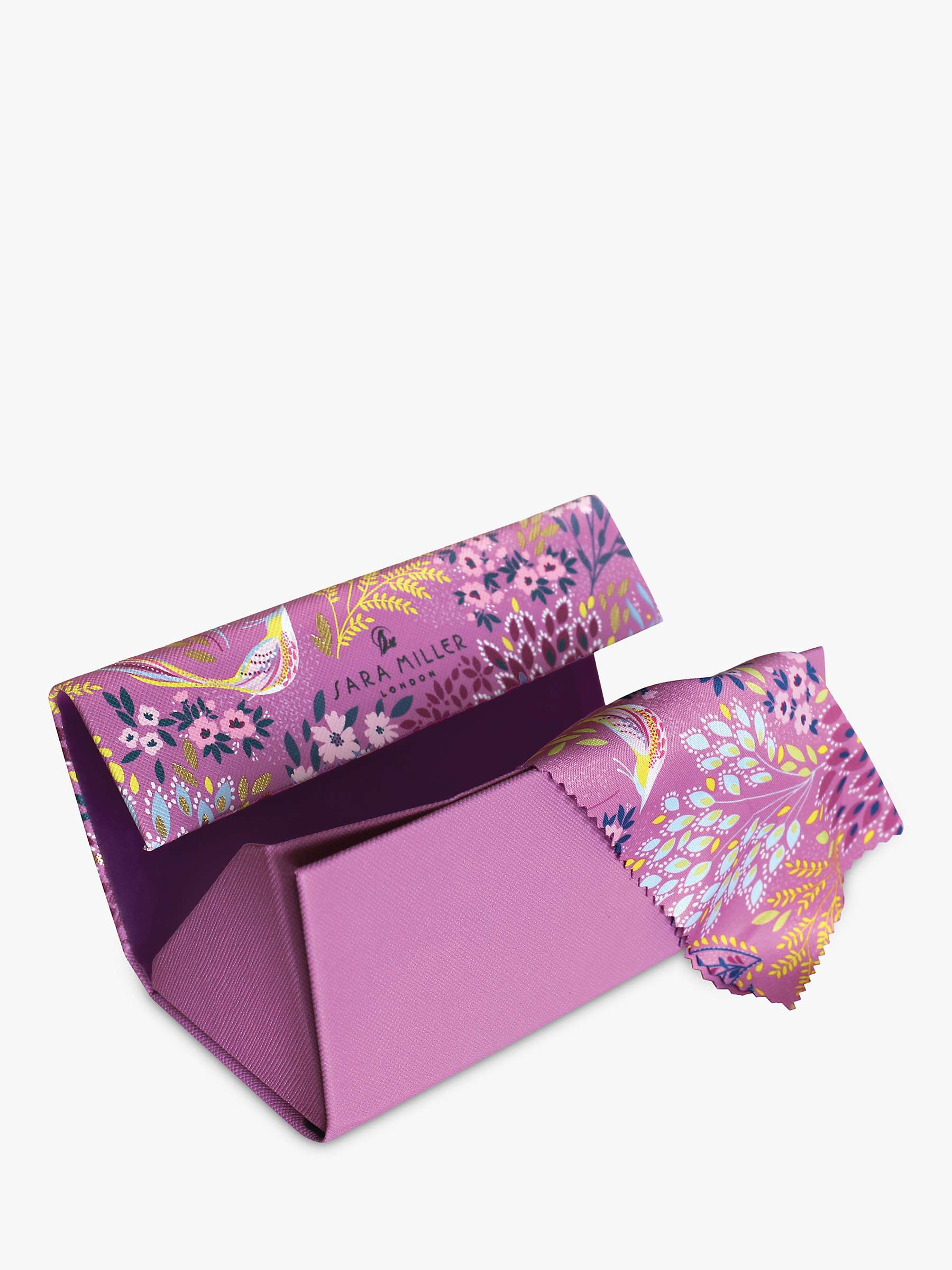 Buy Sara Miller Floral Triangle Fold Down Glasses Case, Purple Online at johnlewis.com