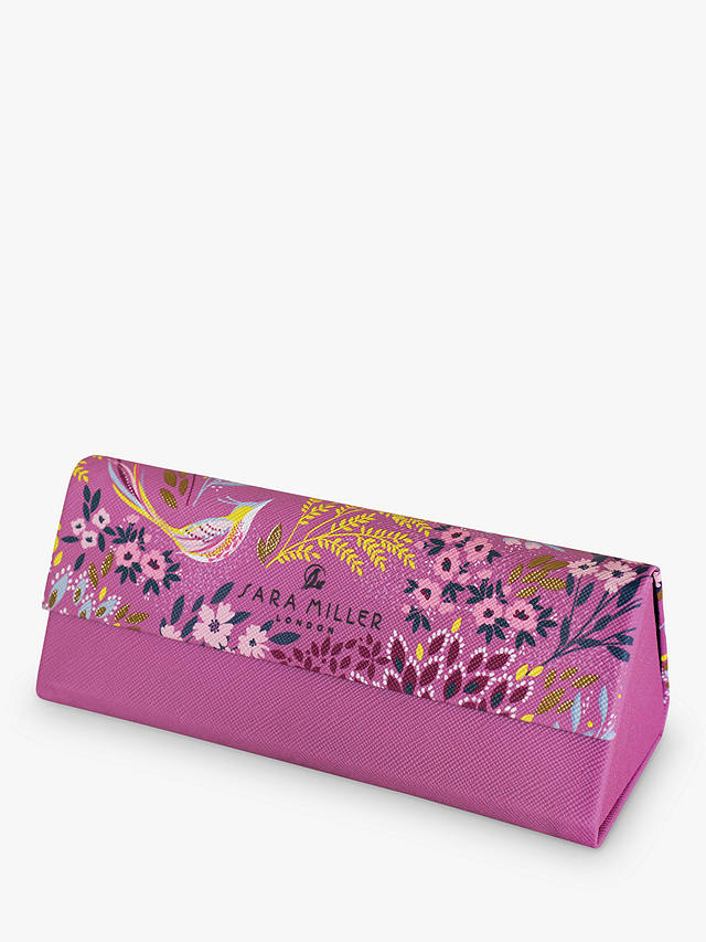 Sara Miller Floral Triangle Fold Down Glasses Case, Purple