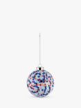 Alessi Proust Blown Glass Dot Christmas Bauble, Blue/Multi