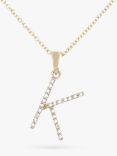 E.W Adams 9ct Gold Diamond Initial Pendant Necklace