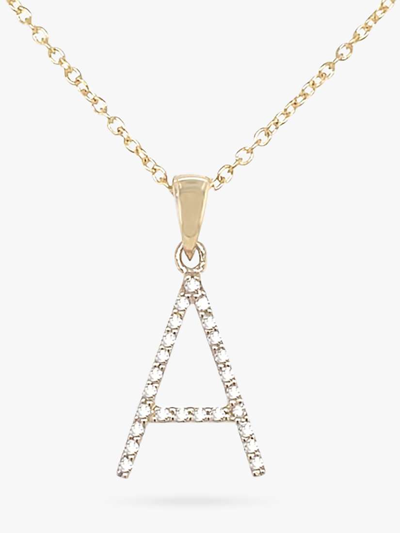 Buy E.W Adams 9ct Gold Diamond Initial Pendant Necklace Online at johnlewis.com