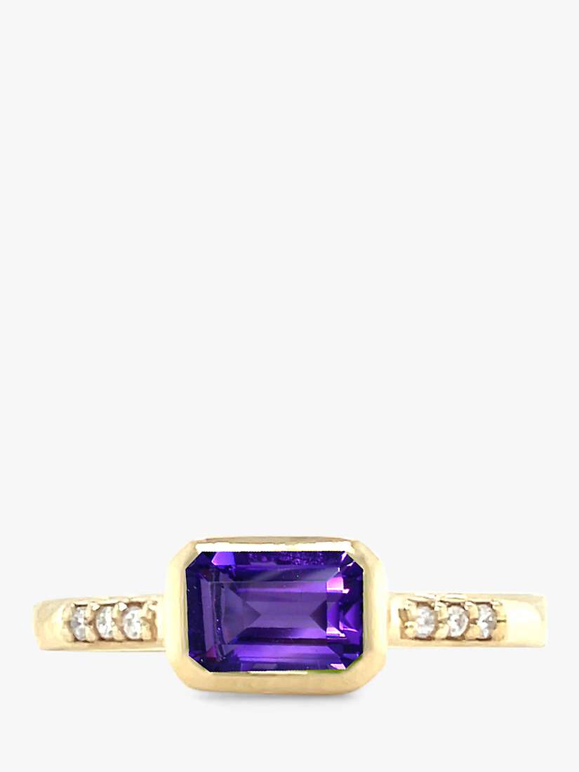 Buy E.W Adams 9ct Yellow Gold Amethyst and Diamond Cocktail Ring, N Online at johnlewis.com