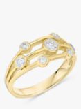 E.W Adams 18ct Yellow Gold Triple Row Diamond Ring, N