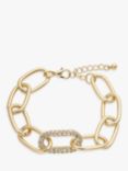 John Lewis Diamante Link Statement Chain Bracelet, Gold