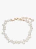 John Lewis Irregular Freshwater Pearl Bracelet, Cream/Gold