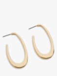 John Lewis Highly Polished Statement Oval Hoop Earrings, Silver
