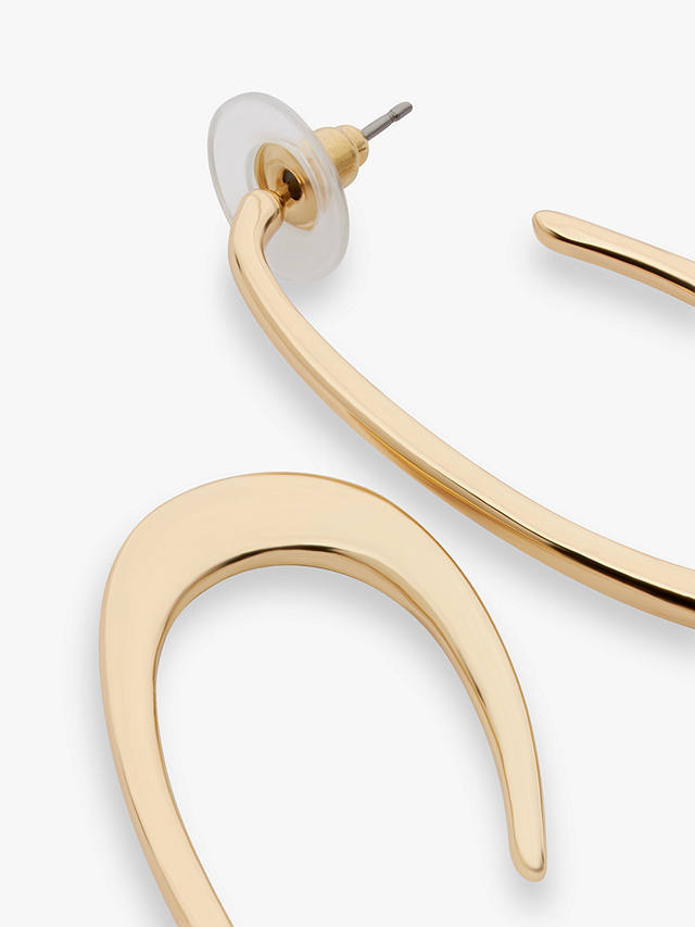 John Lewis Highly Polished Statement Oval Hoop Earrings, Gold