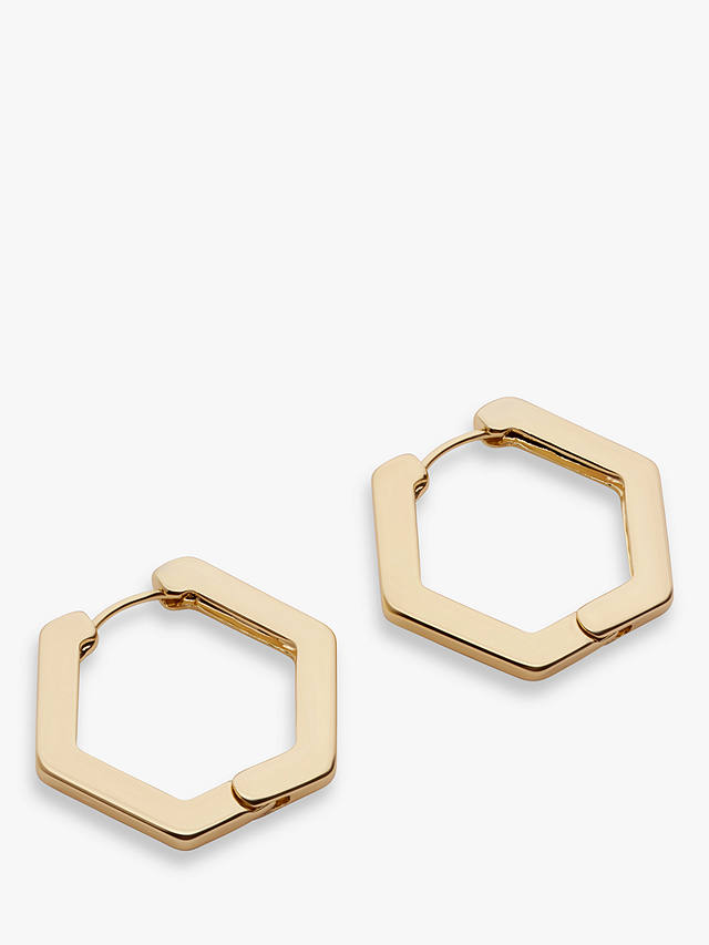 John Lewis Hexagonal Hoop Earrings, Gold