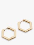 John Lewis Hexagonal Hoop Earrings, Gold