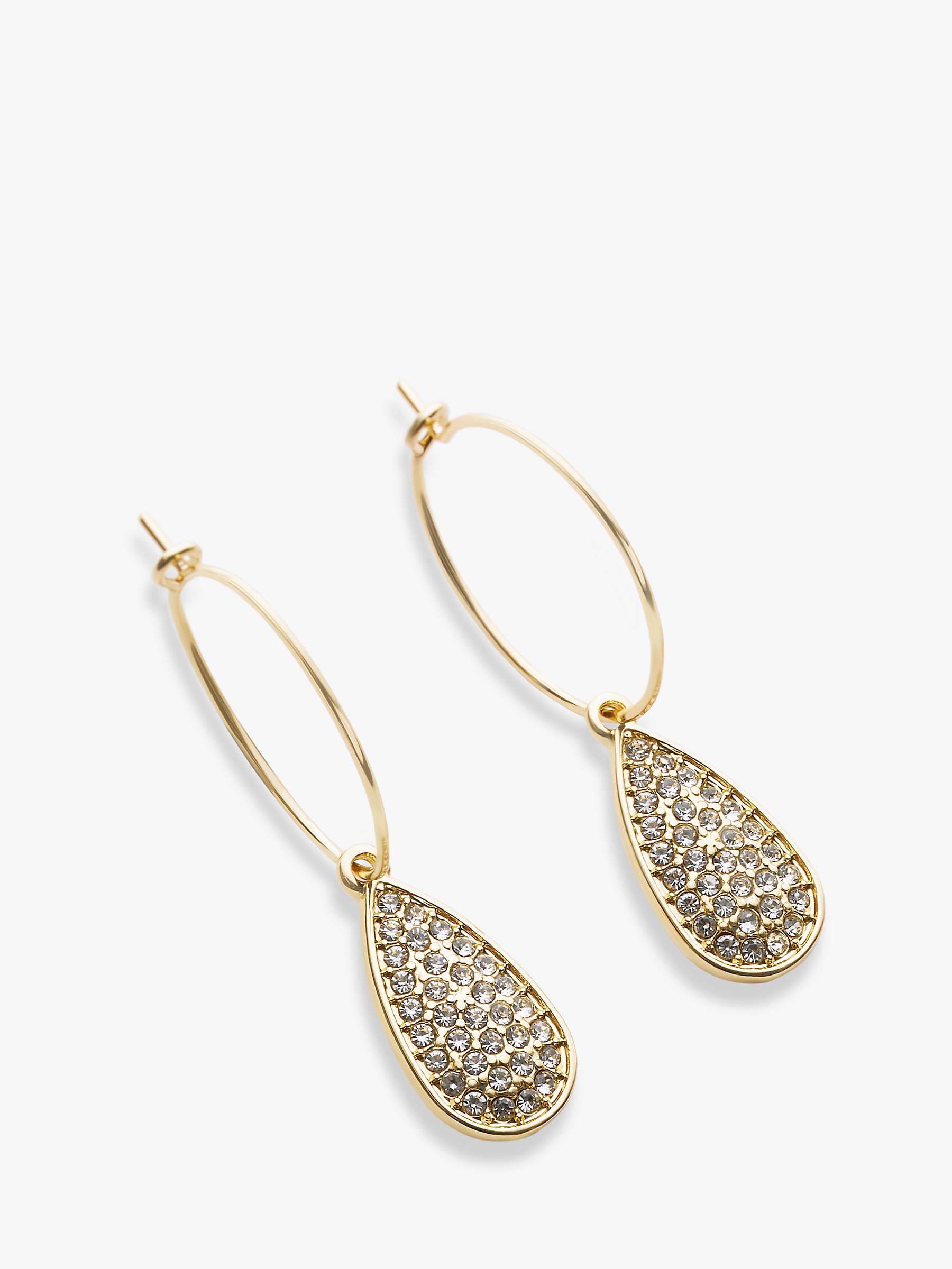 Buy John Lewis Diamante Encrusted Teardrop Drop Earrings, Gold Online at johnlewis.com