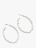 John Lewis Diamante Irregular Oval Hoop Earrings, Silver