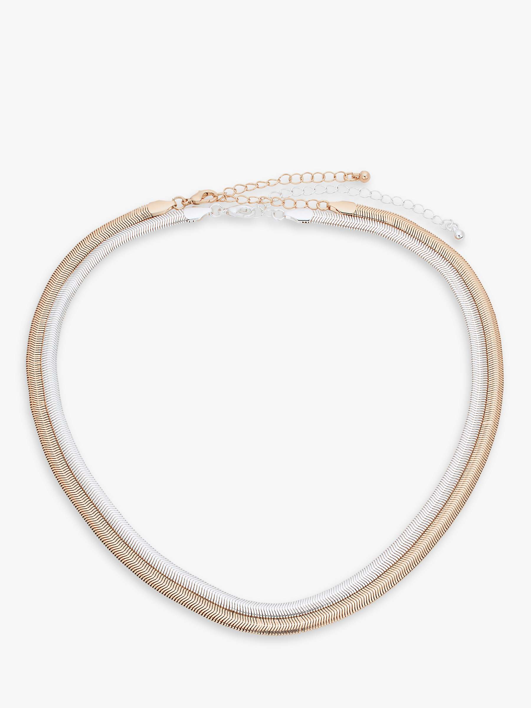 Buy John Lewis Snake Chain Collar Necklace, Set of 2, Gold/Silver Online at johnlewis.com