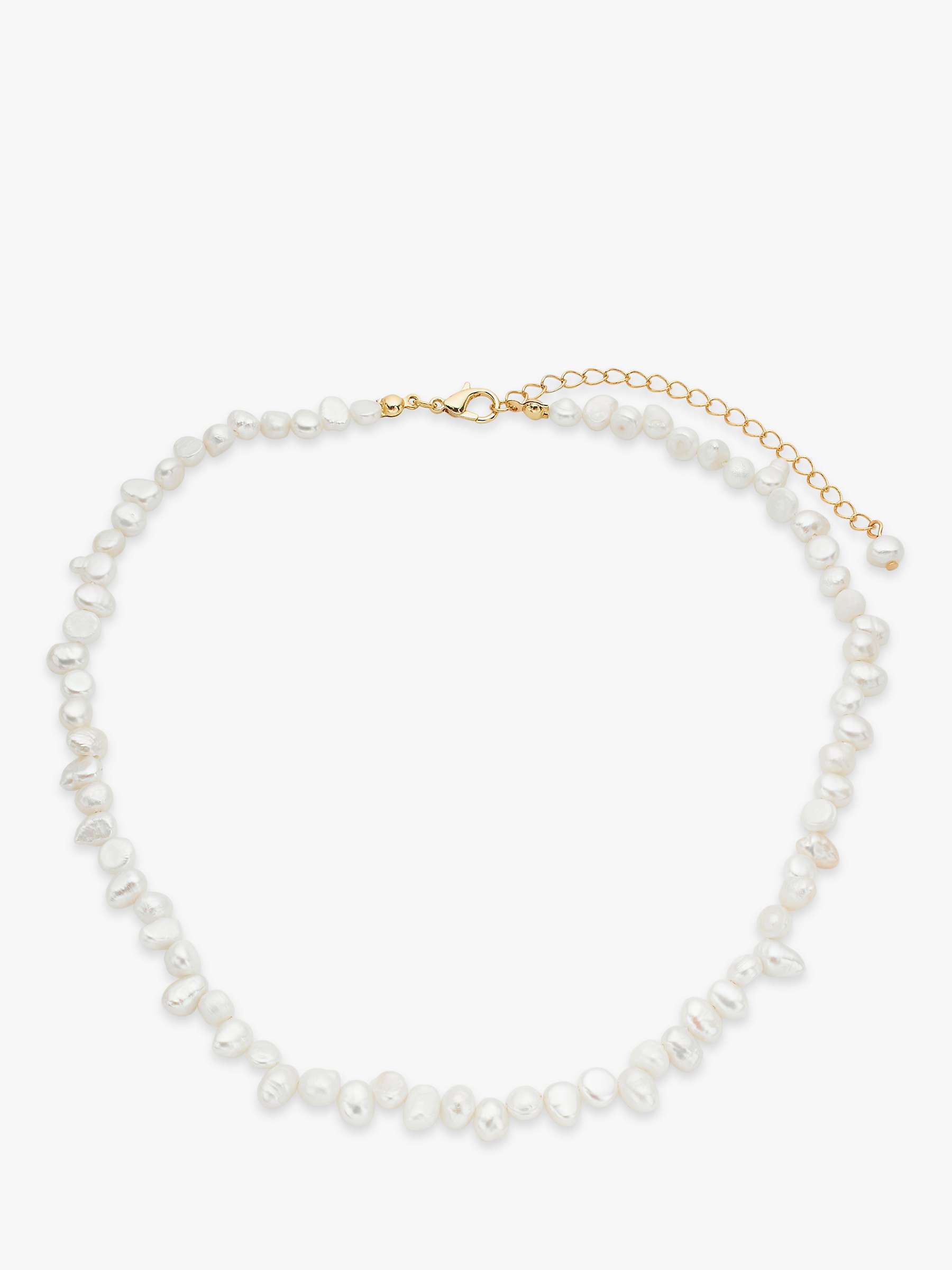 Buy John Lewis Irregular Freshwater Pearl Collar Necklace, Cream/Gold Online at johnlewis.com
