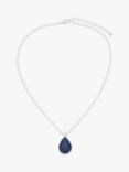 John Lewis Teardrop Semi-Precious Stone Pendant Necklace, Silver/Lapis Lazuli