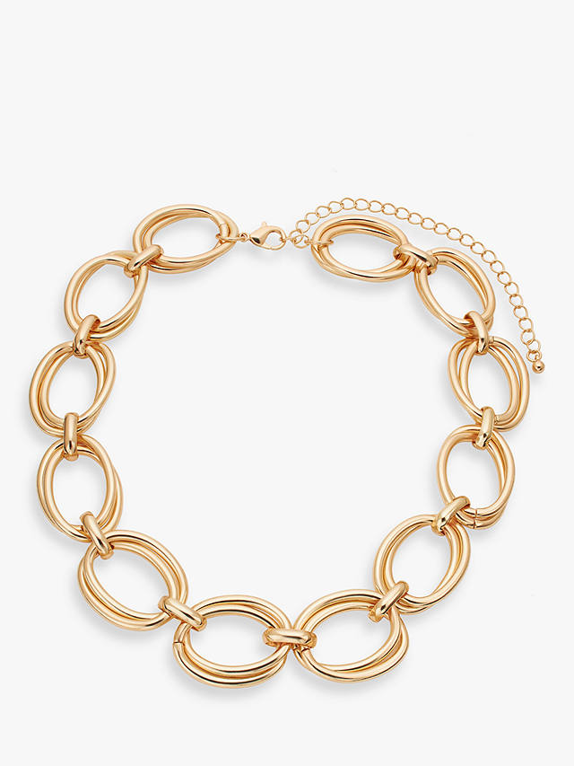 John Lewis Statement Double Oval Link Necklace, Gold