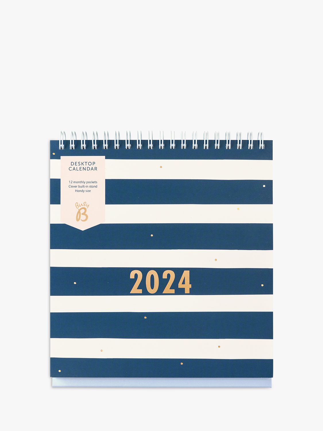 Busy B Stripe Desk 2024 Calendar, Navy