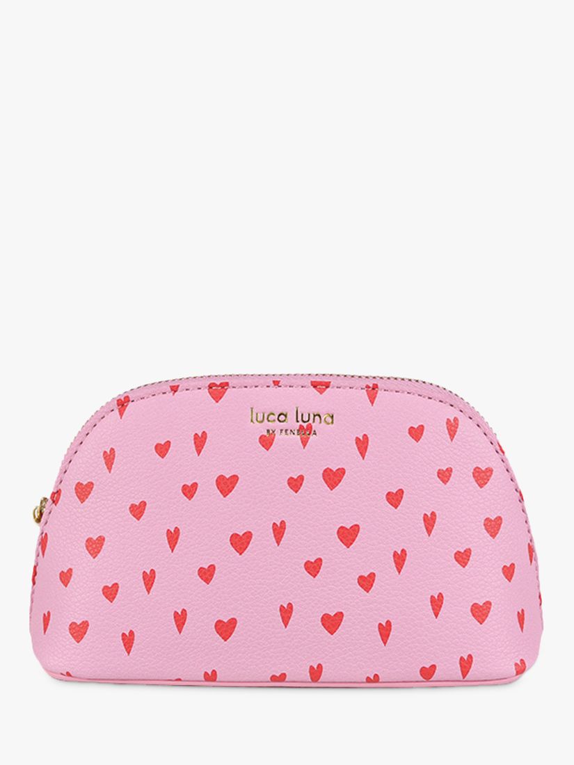 Fenella Smith Oyster Hearts Cosmetic Case, Pink at John Lewis & Partners