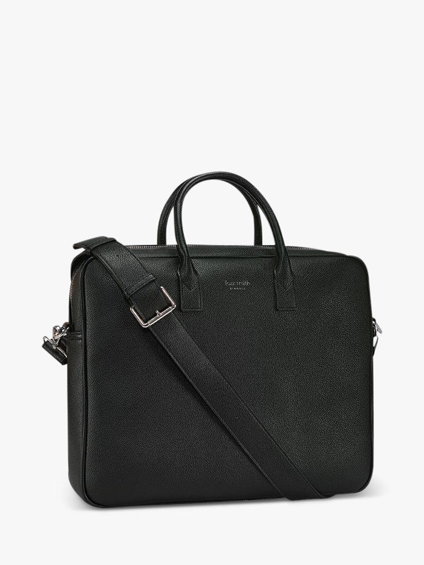 Foxx Smith London Plain Laptop Bag, Black at John Lewis & Partners