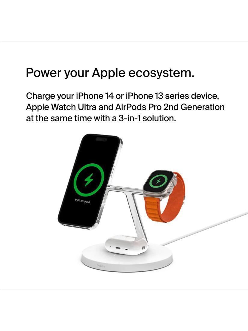 Belkin BOOST CHARGE PRO 3-in-1 Wireless Charger for iPhone 12 White  (WIZ009ttWH) 