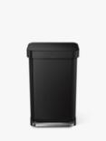 simplehuman Rectangular Pedal Bin with Liner Pocket, Matte Black, 45L