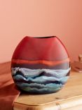 Poole Pottery Horizon Earthenware Purse Vase, H20cm, Red/Multi