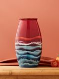 Poole Pottery Horizon Earthenware Manhattan Vase, H26cm, Red/Multi