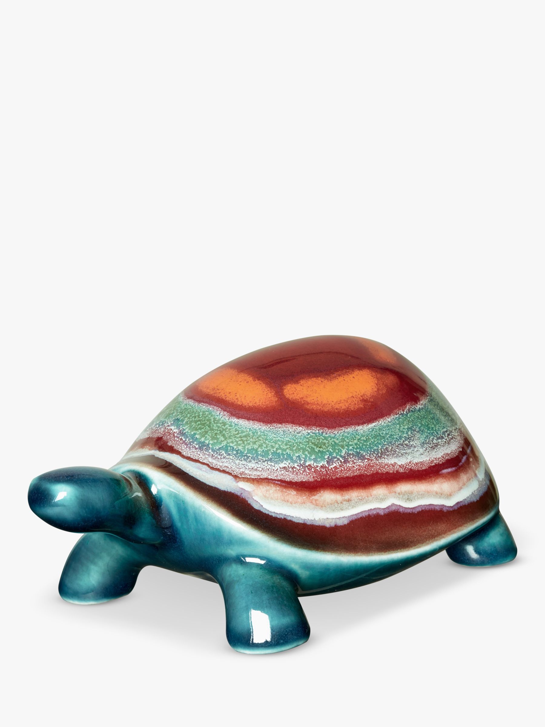 Poole Pottery Horizon Earthenware Tortoise Ornament, Red/Multi