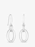 Simply Silver Link Polished Drop Earrings, Silver