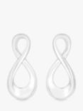 Simply Silver Polished Chunky Infinity Drop Earrings, Silver