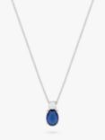 Simply Silver Mini Sapphire Cubic Zirconia Pendant Necklace, Silver/Blue