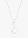 Simply Silver Polished Chunky Infinity Pendant Necklace, Silver