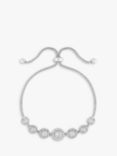 Jon Richard Cubic Zirconia Halo Toggle Bracelet, Silver