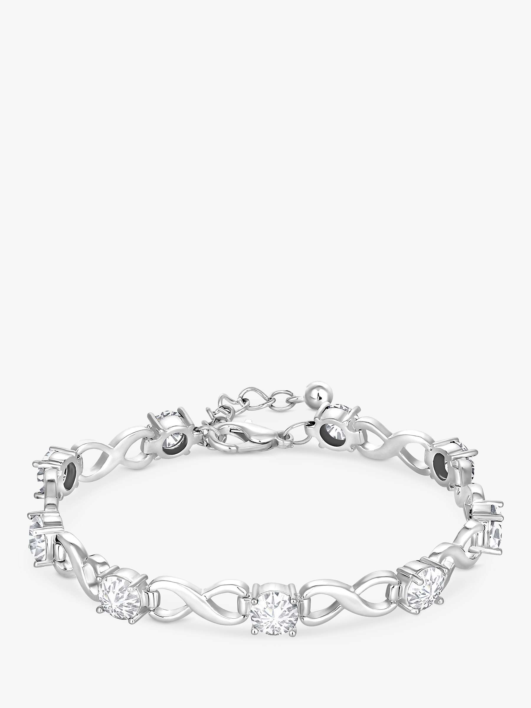 Buy Jon Richard Crystal Infinity Bracelet, Silver Online at johnlewis.com