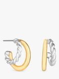 Jon Richard Two Tone Hoop Earrings, Silver/Gold