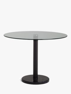 John Lewis ANYDAY Enzo 4 Seater Marble Dining Table, 100cm, Black