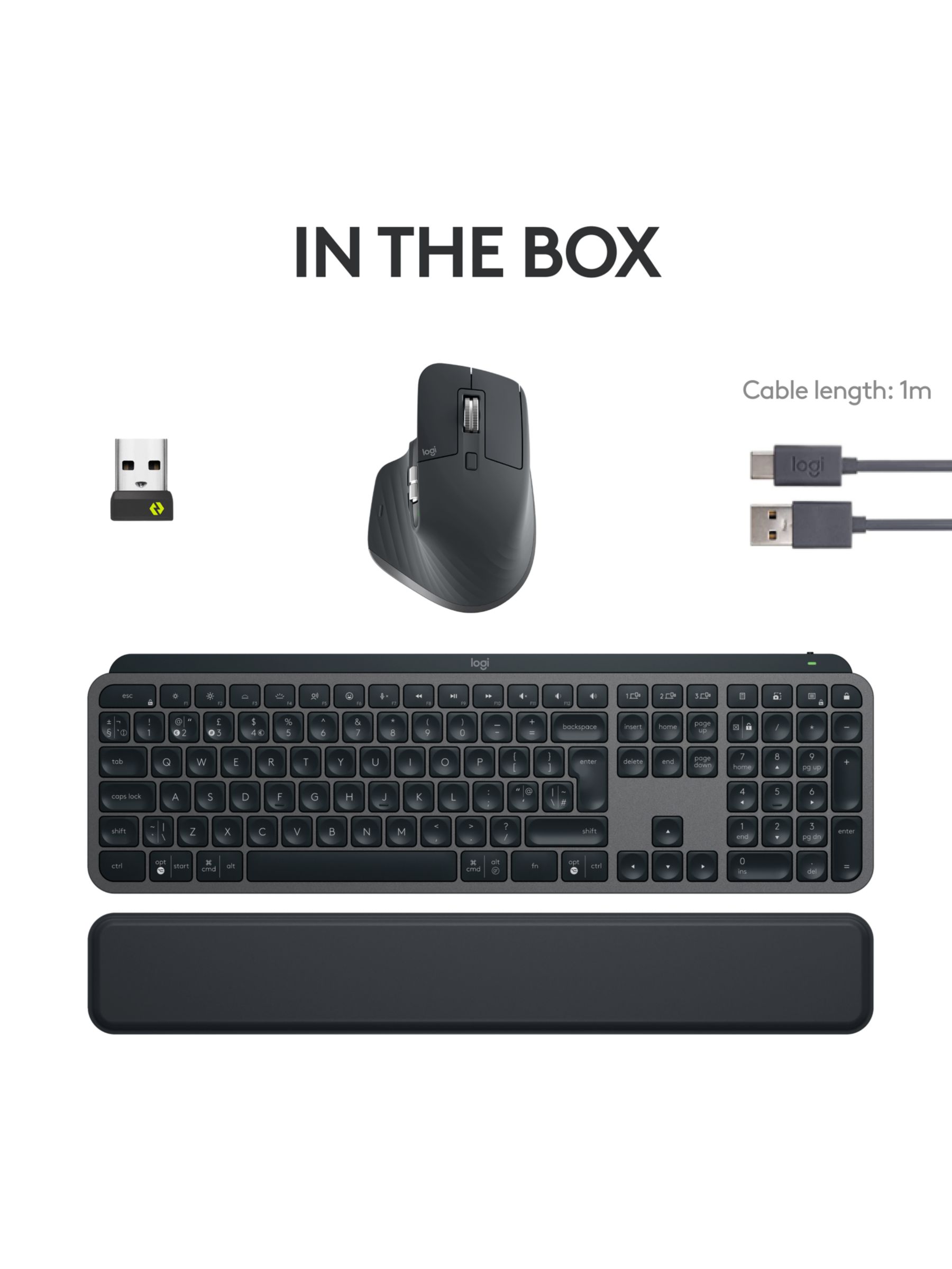 Logitech MX Keys S Combo Keyboard & Mouse, Graphite
