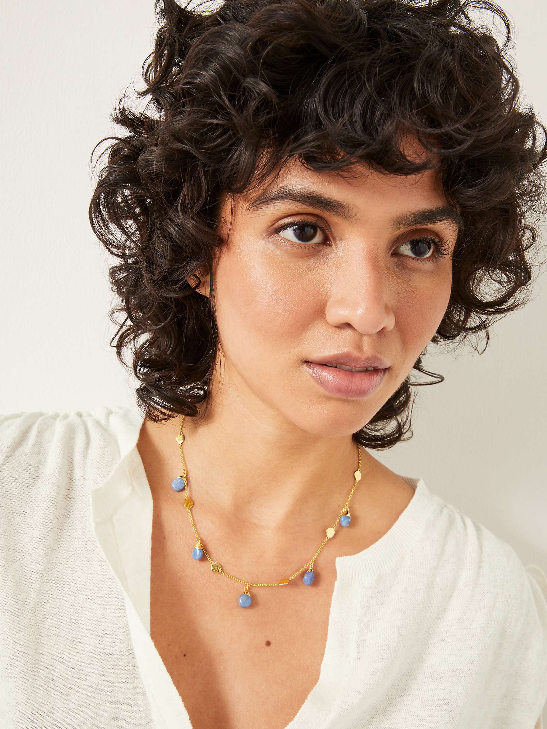 Buy HUSH Adeline Gemstone Choker Necklace, Gold/Blue Online at johnlewis.com