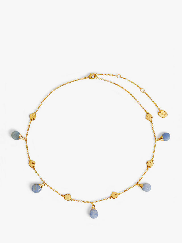 HUSH Adeline Gemstone Choker Necklace, Gold/Blue