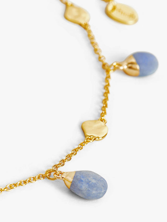 HUSH Adeline Gemstone Choker Necklace, Gold/Blue